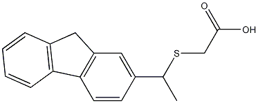 Acetic acid, ((1-(9H-fluoren-2-yl)ethyl)thio)-, (+)- Struktur