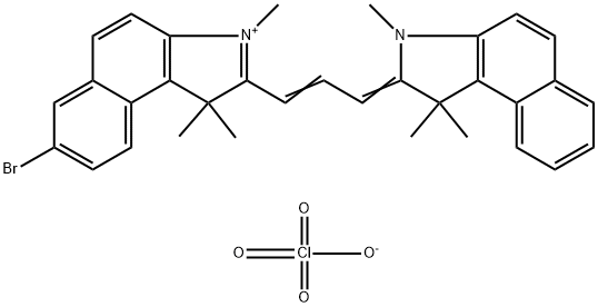 2-[3-(7-溴-1,1,3-三甲基-1,3-二氢苯并[E]吲哚-2-亚基)丙烯基]-1,1,3-三甲基-1H-苯并[E]吲哚高氯酸盐, 726185-88-2, 结构式