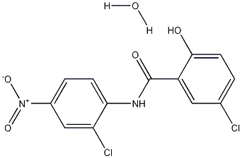 5-氯-N-(2-氯-4-硝基苯基)-2-羟基苯甲酰胺一水合物 结构式