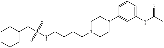 N-[3-[4-[4-[(环己基甲基磺酰基)氨基]丁基]哌嗪-1-基]苯基]乙酰胺, 740873-06-7, 结构式