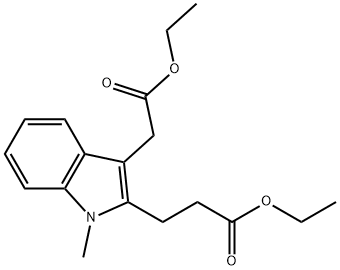 3-(3-(2-乙氧基-2-氧代乙基)-1-甲基-1H-吲哚-2-基)丙酸乙酯, 74120-22-2, 结构式