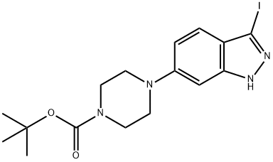 1-BOC-4-(3-碘-1H-吲唑-6-YL)哌嗪, 744219-44-1, 结构式