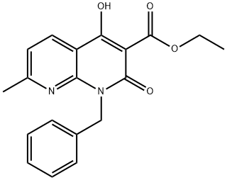 ethyl 1-benzyl-4-hydroxy-7-methyl-2-oxo-1,2-dihydro-1,8-naphthyridine-3-carboxylate Structure