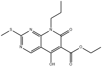 ethyl 5-hydroxy-2-(methylthio)-7-oxo-8-propyl-7,8-dihydropyrido[2,3-d]pyrimidine-6-carboxylate Struktur