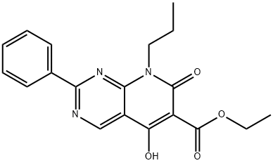 ethyl 5-hydroxy-7-oxo-2-phenyl-8-propyl-7,8-dihydropyrido[2,3-d]pyrimidine-6-carboxylate Struktur