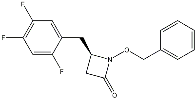 (4R)-1-(Phenylmethoxy)-4-[(2,4,5-trifluorophenyl)methyl]-2-azetidinone 化学構造式