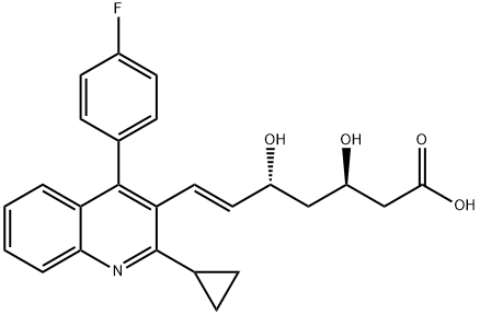 (3R,5R,6E)-7-[2-环丙基-4-(4-氟苯基)-3-喹啉基]-3,5-二羟基-6-庚烯酸,769908-13-6,结构式
