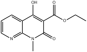 4-ヒドロキシ-1-メチル-2-オキソ-1,2-ジヒドロ-1,8-ナフチリジン-3-カルボン酸エチル 化学構造式