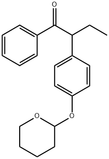 1-Phenyl-2-[4-[(tetrahydro-2H-pyran-2-yl)oxy]phenyl]-1-butanone, 82413-31-8, 结构式