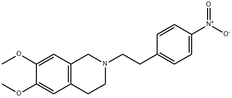1,2,3,4-Tetrahydro-6,7-dimethoxy-2-[2-(4-nitrophenyl)ethyl]isoquinoline, 82925-01-7, 结构式
