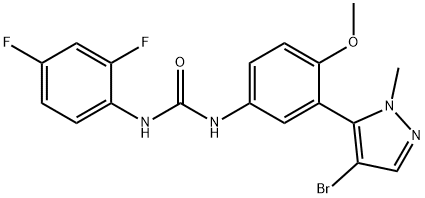 1-[3-(4-Bromo-1-methyl-1H-pyrazol-5-yl)-4-methoxyphenyl]-3-(2,4-difluorophenyl)urea Structure