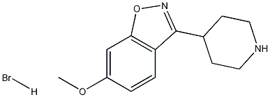 6-メトキシ-3-(4-ピペリジニル)-1,2-ベンゾイソキサゾール臭化水素酸塩 化学構造式