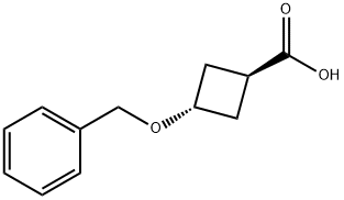 反式-3-苯基甲氧基-1-环丁烷羧酸 结构式