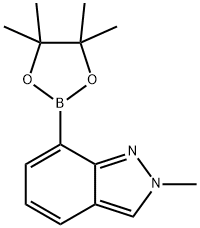 2-甲基-7-(四甲基-1,3,2-二噁硼戊环-2-基)-2H-吲唑, 845751-67-9, 结构式
