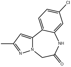 9-Chloro-2-methyl-5H-pyrazolo[1,5-d][1,4]benzodiazepin-6(7H)-one 化学構造式