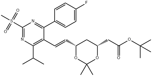 tert-Butyl-7-[4-(4-fluorophenyl)-6-isopropyl-2-methylsulfonylpyrimidin-5-yl]-(3R,5S)-isopropylidene-(E)-6-heptenoate Structure
