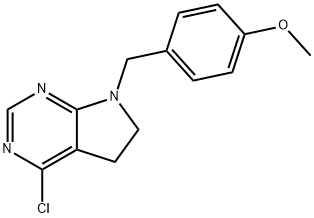 4-クロロ-7-(4-メトキシベンジル)-6,7-ジヒドロ-5H-ピロロ[2,3-D]ピリミジン 化学構造式