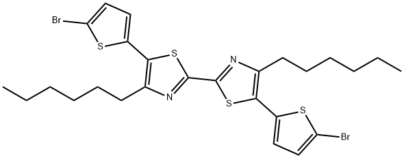 5,5'-双(5-溴-2-噻吩基)-4,4'-二己基-2,2'-联噻唑,853722-91-5,结构式