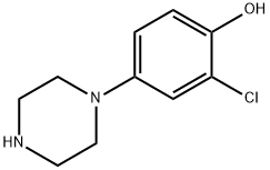 2-クロロ-4-(ピペラジン-1-イル)フェノール 化学構造式
