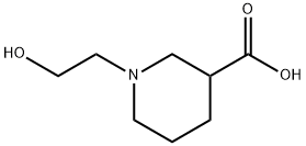 1-(2-ヒドロキシエチル)-3-ピペリジンカルボン酸 化学構造式
