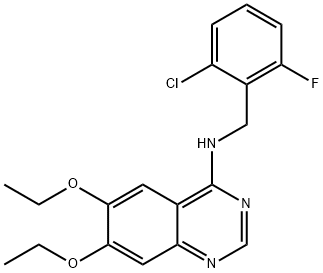 4-Quinazolinamine, N-[(2-chloro-6-fluorophenyl)methyl]-6,7-diethoxy- Structure