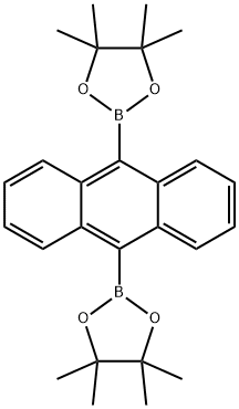 9,10-ビス(4,4,5,5-テトラメチル-1,3,2-ジオキサボロラン-2-イル)アントラセン 化学構造式