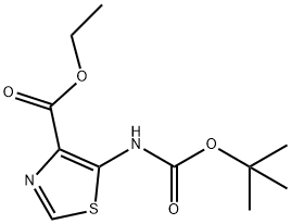5-[[(tert-Butoxy)carbonyl]amino]-4-thiazolecarboxylic acid ethyl ester Struktur