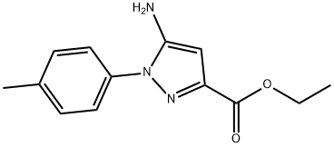 5-Amino-1-p-tolyl-1H-pyrazole-3-carboxylic acid ethyl ester 化学構造式