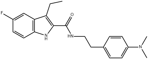 3-ethyl-5-fluoro-1H-indole-2-carboxylic acid [2-(4-dimethylamino-phenyl)-ethyl]-amide|N-[2-[4-(二甲基氨基)苯基]乙基]-3-乙基-5-氟-1H-吲哚-2-甲酰胺