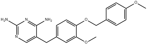 5-[3-Methoxy-4-(4-methoxy-benzyloxy)-benzyl]-pyrimidine-2,4-diamine Struktur