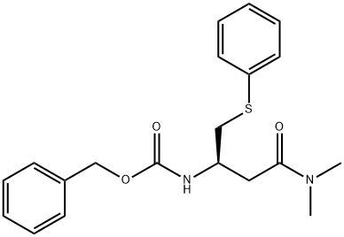 [(R)-4-(二甲基氨基)-4-氧代-1-(苯硫基)丁-2-基]氨基甲酸苄酯, 870812-30-9, 结构式