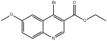 4-ブロモ-6-メトキシキノリン-3-カルボン酸エチルエステル 化学構造式