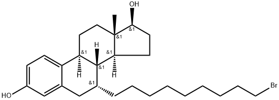 (7a,17b)-7-(9-Bromononyl)estra-1,3,5(10)-triene-3,17-diol Struktur