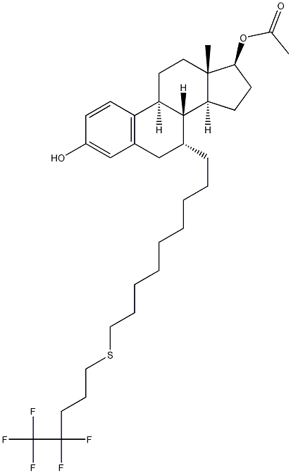 Estra-1,3,5(10)-triene-3,17-diol,7-[9-[(4,4,5,5,5-pentafluoropentyl)thio]nonyl]-,17-acetate,(7a,17b)- Struktur