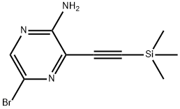 3-[(三甲基硅基)乙炔基]-5-吡嗪-2-胺, 875781-41-2, 结构式