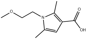 1-(2-メトキシエチル)-2,5-ジメチル-1H-ピロール-3-カルボン酸 化学構造式
