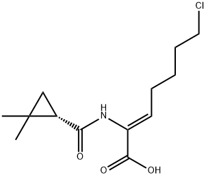 7-Chloro-2-[[[(1S)-2,2-dimethylcyclopropyl]carbonyl]amino]-2-heptenoic acid 化学構造式