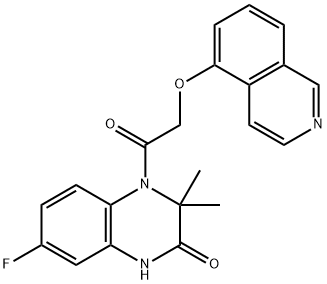 7-Fluoro-3,4-dihydro-4-[(5-isoquinolinyloxy)acetyl]-3,3-dimethyl-2(1H)-quinoxalinone Struktur