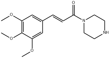 1-(piperazin-1-yl)-3-(3,4,5-trimethoxyphenyl)prop-2-en-1-one Struktur
