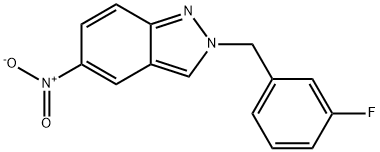 2H-Indazole, 2-[(3-fluorophenyl)methyl]-5-nitro- Structure