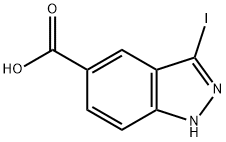 3-碘-5-(1H)吲唑羧酸, 885521-46-0, 结构式