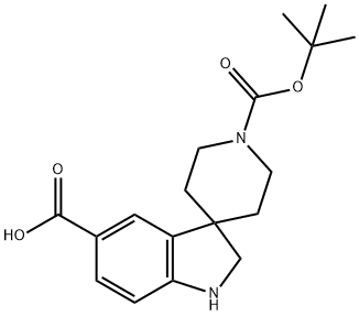 1'-(TERT-BUTOXYCARBONYL)SPIRO[INDOLINE-3,4'-PIPERIDINE]-5-CARBOXYLIC ACID Struktur