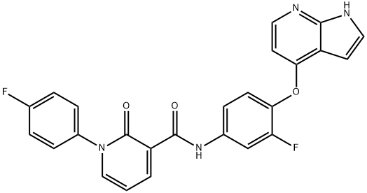 1-(4-Fluorophenyl)-N-[3-fluoro-4-(1H-pyrrolo[2,3-b]pyridin-4-yloxy)phenyl]-1,2-dihydro-2-oxo-3-pyridinecarboxamide Struktur