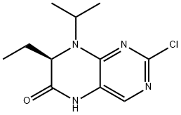 (7R)-2-氯-7-乙基-7,8-二氢-8-(1-甲基乙基)-6(5H)-蝶啶酮,889877-77-4,结构式