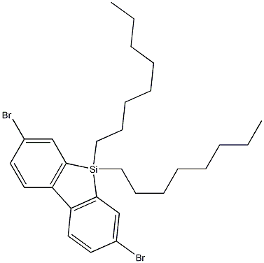 2,7-二溴-9,9-二辛基-9H-9-硅杂芴, 891182-24-4, 结构式