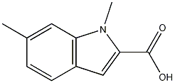 1,6-ジメチル-1H-インドール-2-カルボン酸 化学構造式
