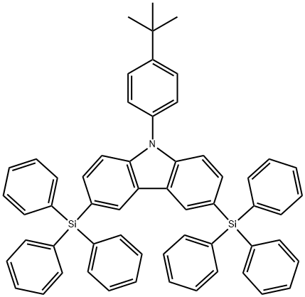 9-(4-叔丁基苯基)-3,6-双(三苯基硅基)-9H-咔唑, 898546-82-2, 结构式