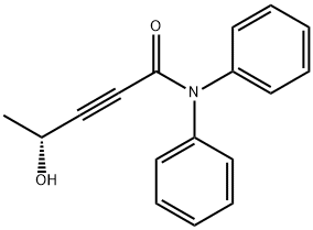 (R)-4-ヒドロキシ-N,N-ジフェニルペント-2-Yナミド 化学構造式
