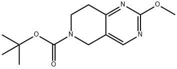 tert-butyl 2-methoxy-7,8-dihydropyrido[4,3-d]pyrimidine-6(5H)-carboxylate Struktur
