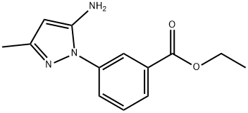 3-(5-氨基-3-甲基-1H-吡唑-1-基)苯甲酸乙酯, 903567-11-3, 结构式